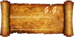 Gerbovics Gréta névjegykártya
